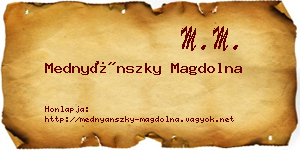 Mednyánszky Magdolna névjegykártya